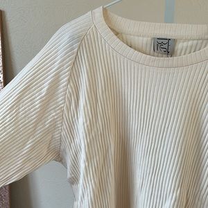 NWT Baserange 100% organic cotton ribbed off white sweatshirt top